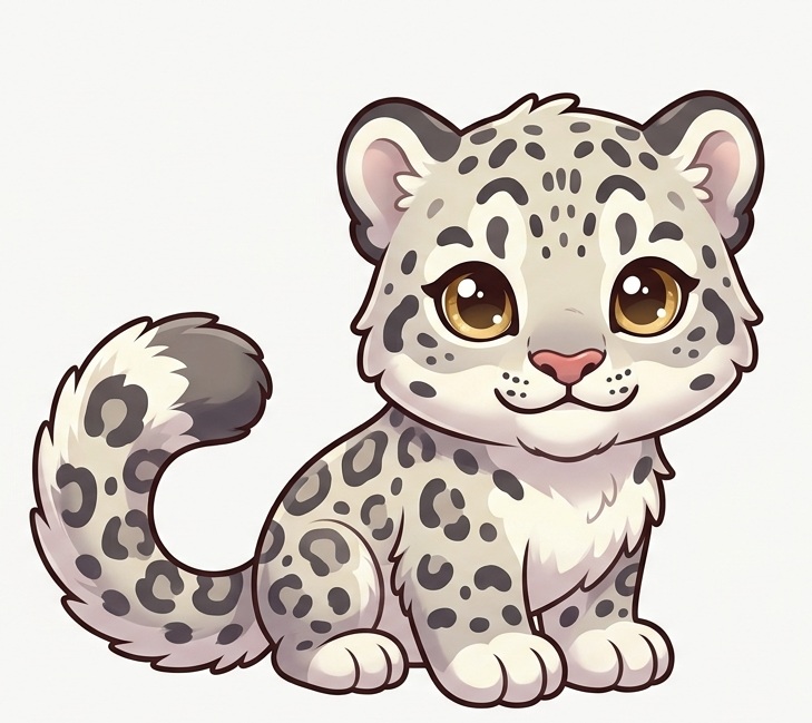 Cute Chibi Snow Leopard